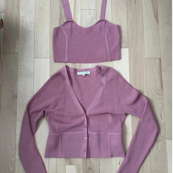 Endless Rose knit cardigan and matching cropped tank - Picture 2 of 8